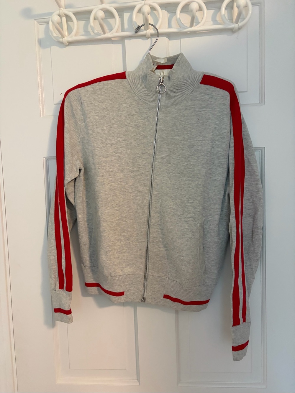 Banana Republic women’s Track Jacket - Gray with Red Stripes